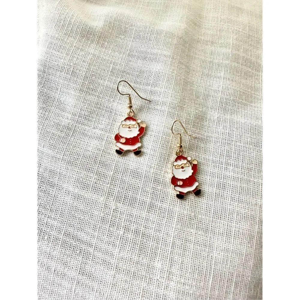 Santa Clause Christmas dangle earrings